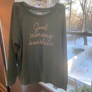 Soft teal long sleeve pajama top.